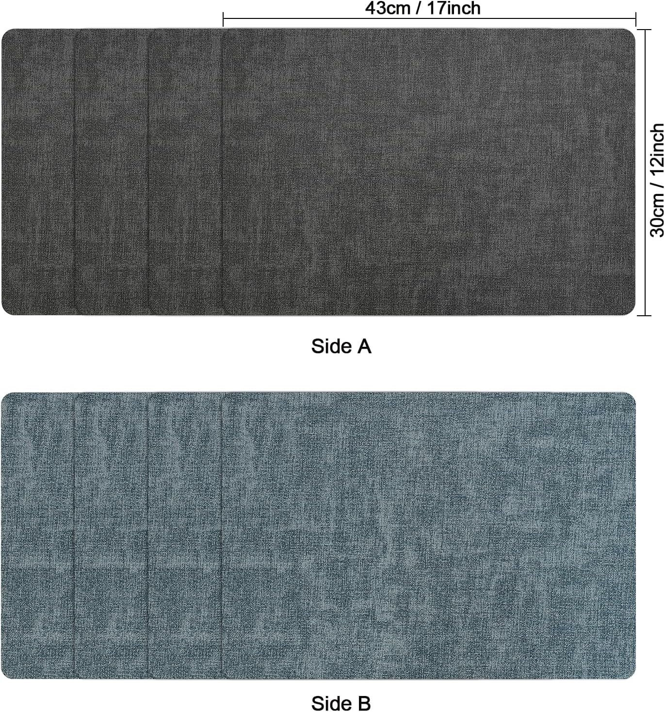 Myir JUN Dual Sided Faux Leather Placemats Set of 4 - Indoor/Outdoor Square Non-Slip Washable Table