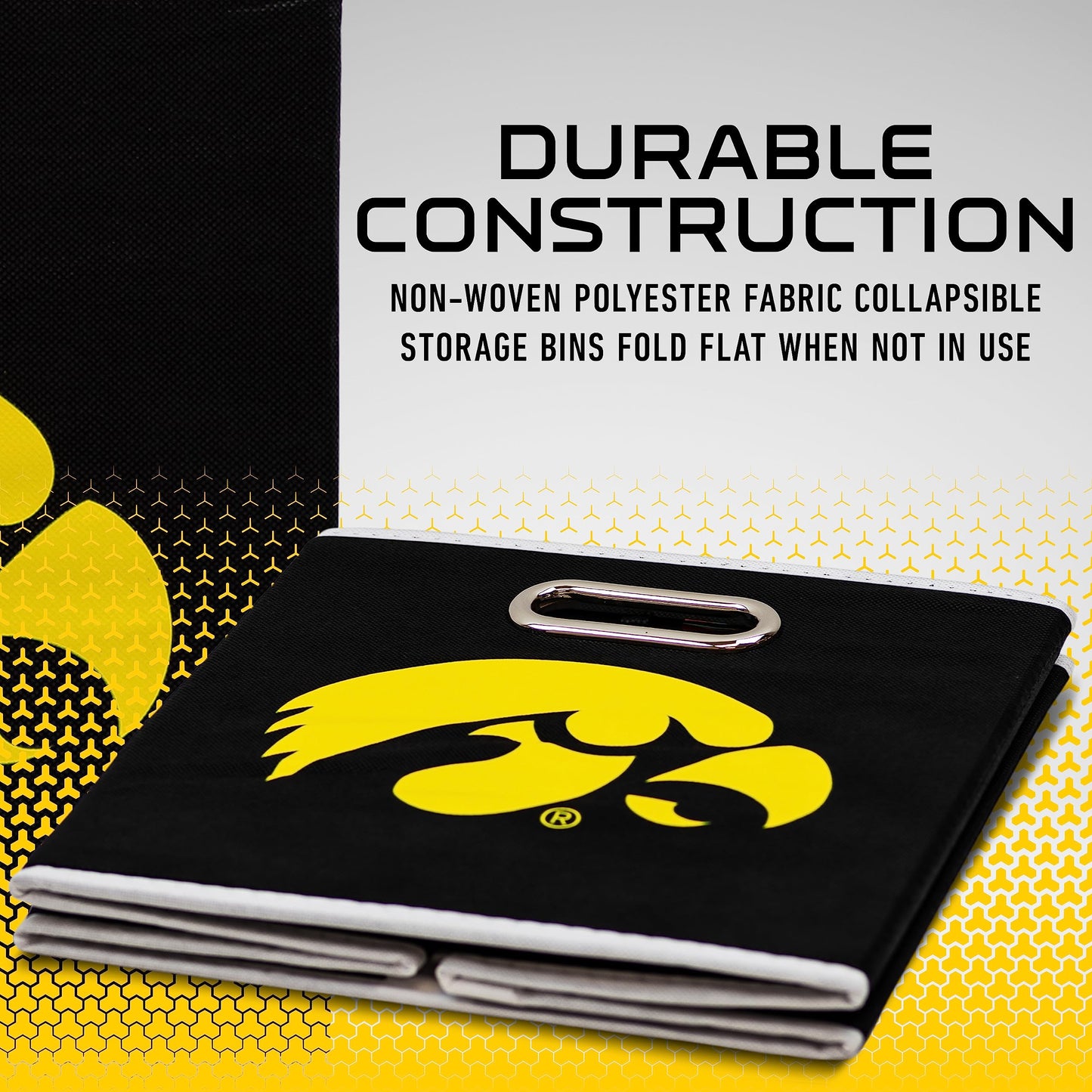 Franklin Sports NCAA Storage Bin - Cube Organizer - Iowa