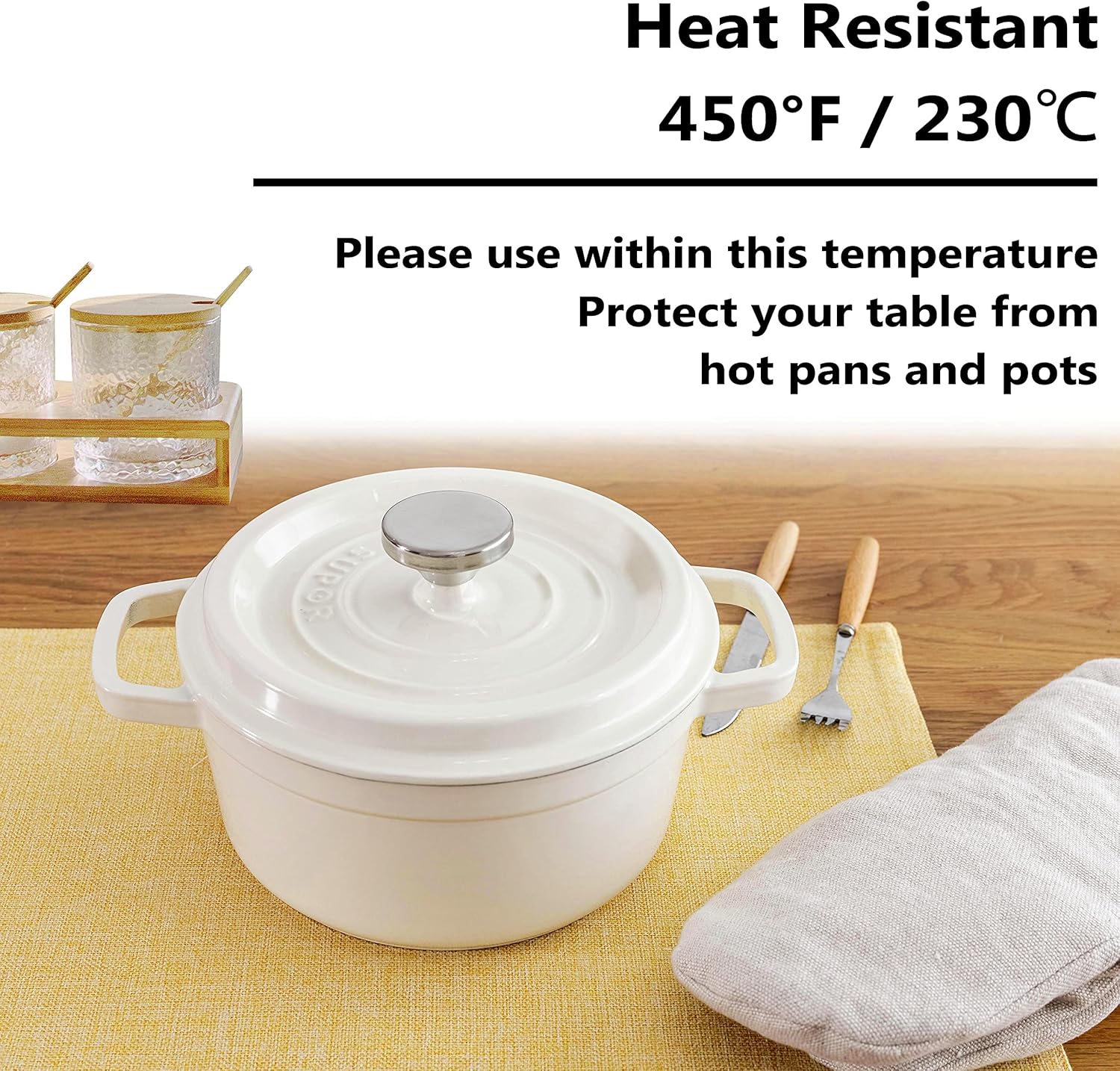 Home Brilliant Cloth Placemats Set of 4 Linen Placemat Washable Heat Resistant Dining Table Place