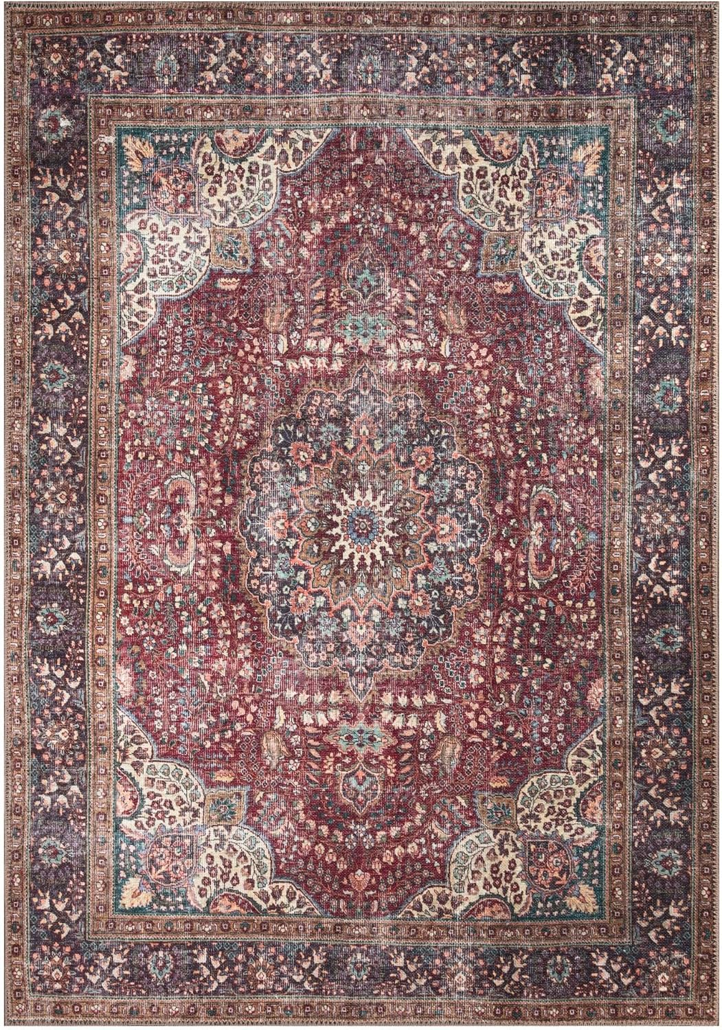 Keen Home Design 8x10 Rug - Machine Washable Area Rug with Non-Slip Backing, Ideal for Living Room