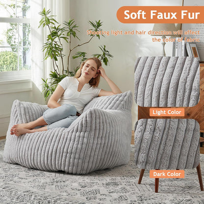 Giant Bean Bag Chairs for Adults with Filling Plush Fluffy Bean Bag Chairs for Teens with Armrests