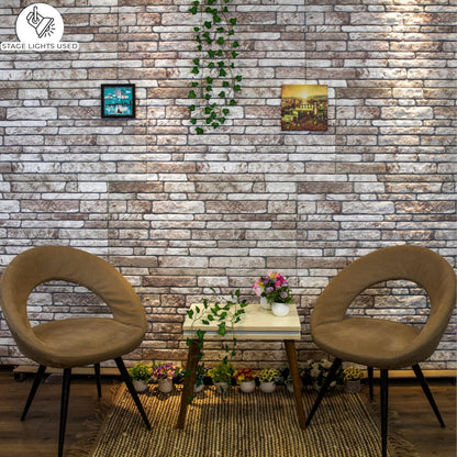 Dundee Deco 3D Wall Panels Faux Brick - Cladding Light Brown Grey Stone Look Wall Paneling