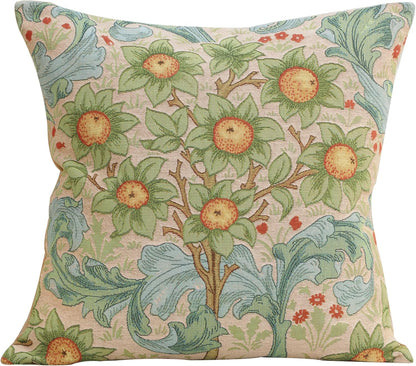 Charlotte Home Furnishings Decorative Tapestry Pillow Cover 19x19 in, Orange Tree Couch Throw