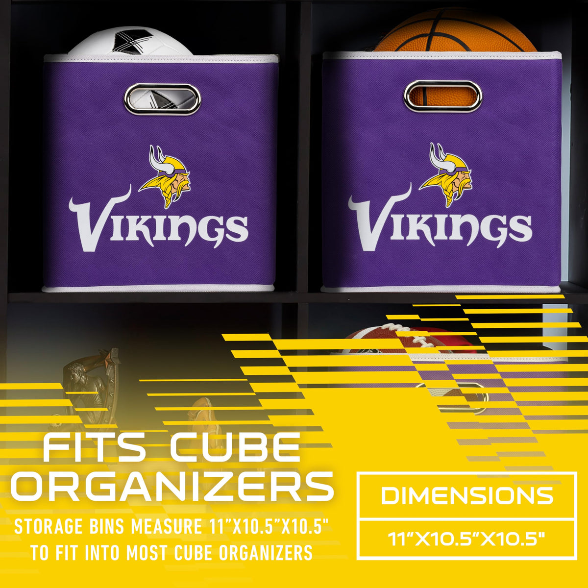 Franklin Sports NFL Minnesota Vikings Collapsible Storage Bin