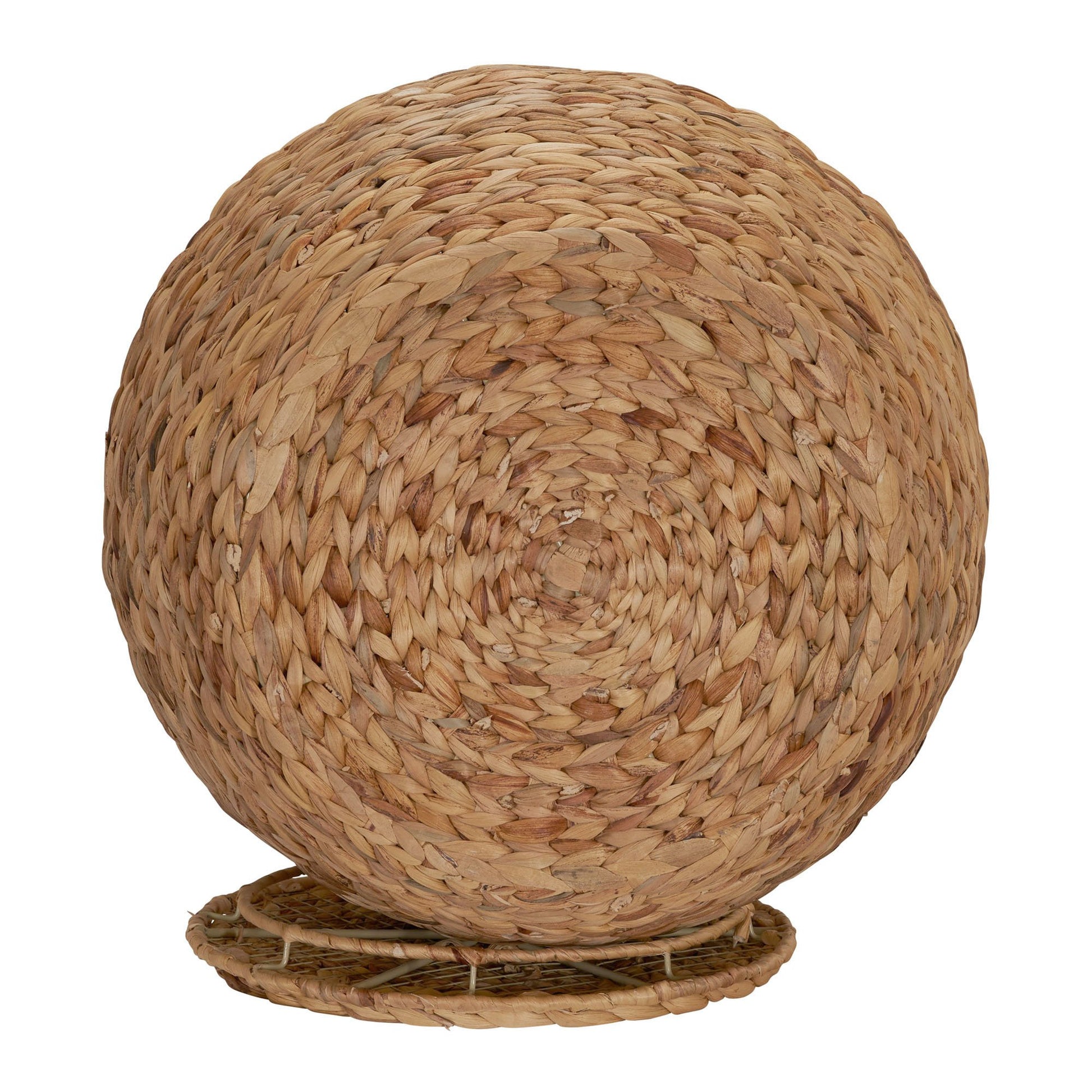 Household Essentials Round Handwoven Water Hyacinth Barrel Wicker Storage Basket Side Table