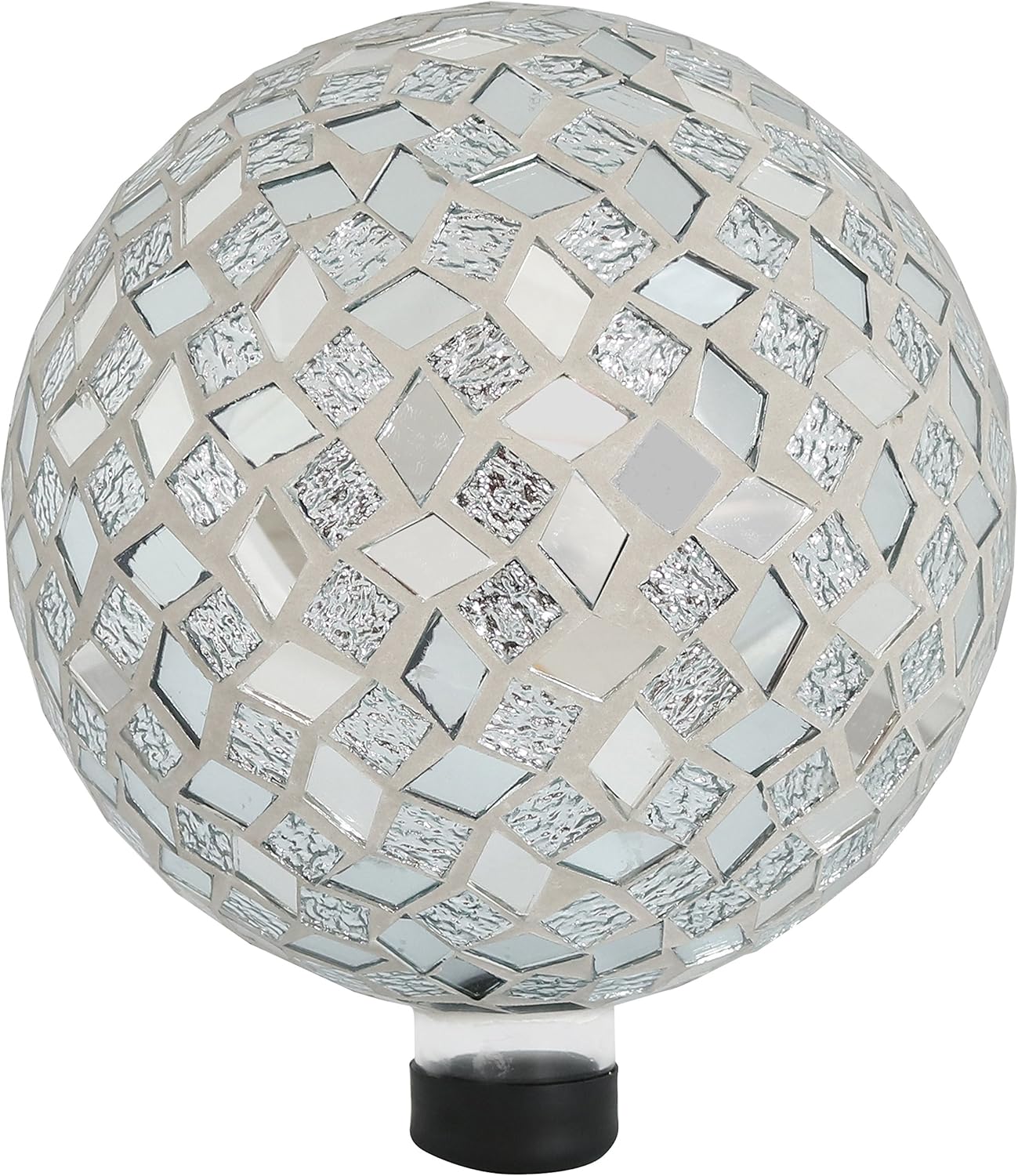 Sunnydaze 10-inch Gazing Ball for Garden - Crackled Glass Mosaic Gazing Globe for Outside