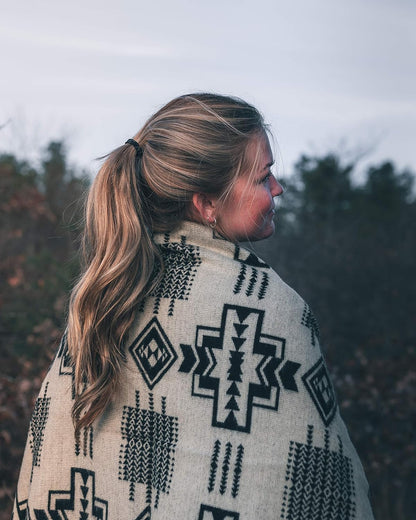 Inca Aztec Throw, Queen, King Blanket | Southwest Indian Navajo Boho Style | Native Cover for