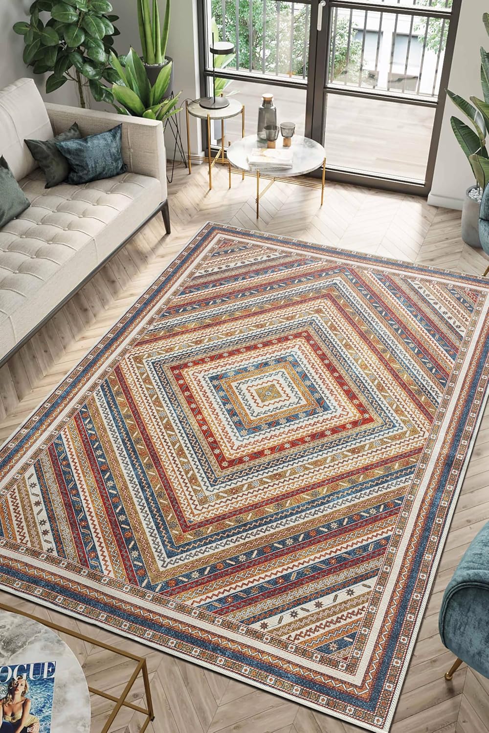 Keen Home Design 3x5 Rug - Machine Washable Entry Rug with Non-Slip Backing, Ideal for Enteryway