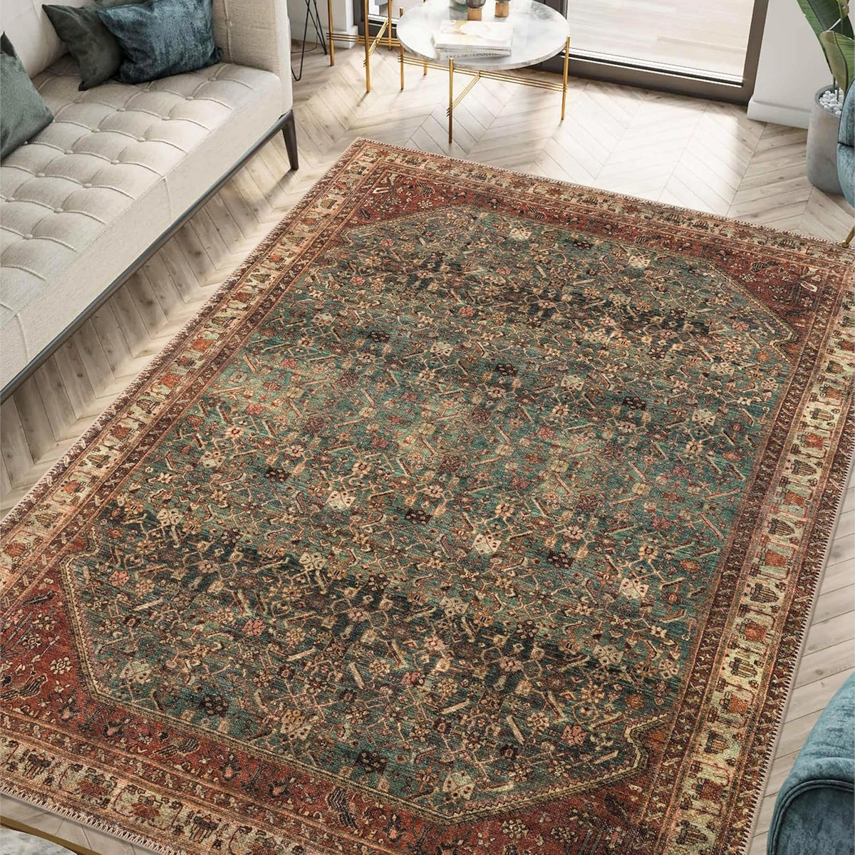 Keen Home Design 8x10 Rug - Machine Washable Area Rug with Non-Slip Backing, Ideal for Living Room