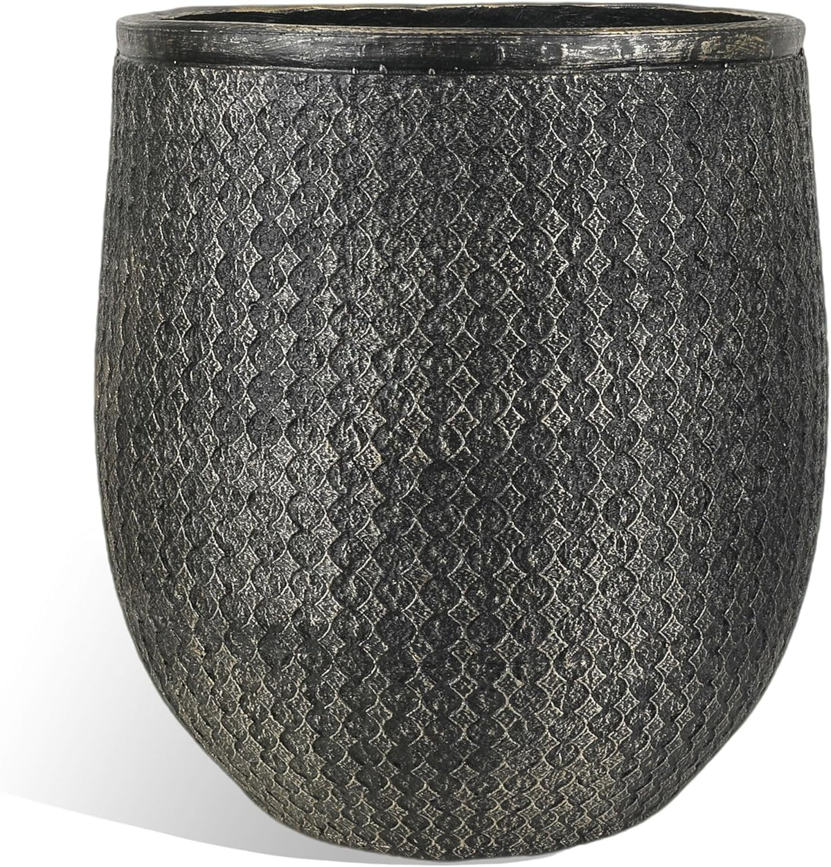 Worth Garden Large Round Planter – 14.5" Dia x 17.5" H Lightweight Magnesium Oxide Cement Plant Pot