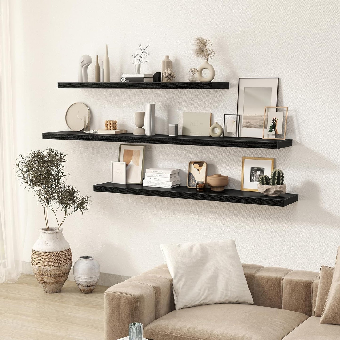 Fun Memories 72 Inch Floating Shelves for Wall 2 Pack Shelves for Bedroom|Kitchen|Bathroom 72 x 9.3