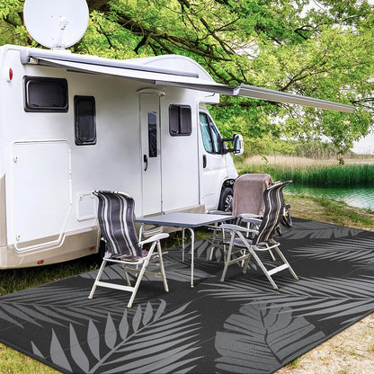 GENIMO Outdoor Rug 10' x 14' Waterproof for Patios Clearance, Reversible Outdoor Plastic Straw