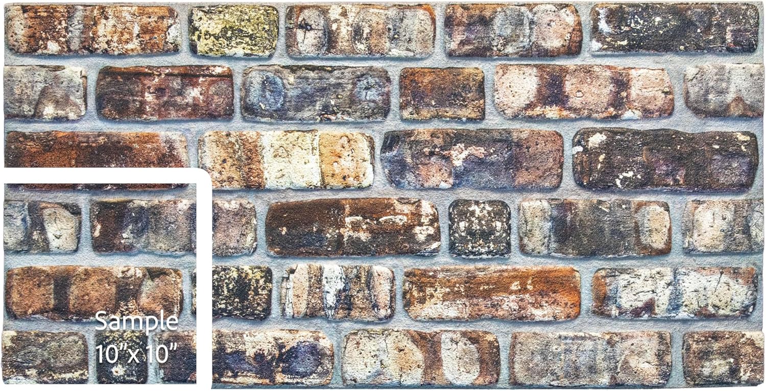 Dundee Deco 3D Wall Panels Faux Brick - Cladding, Multicolored Stone Look Wall Paneling, Styrofoam