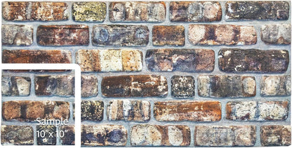 Dundee Deco 3D Wall Panels Faux Brick - Cladding, Multicolored Stone Look Wall Paneling, Styrofoam