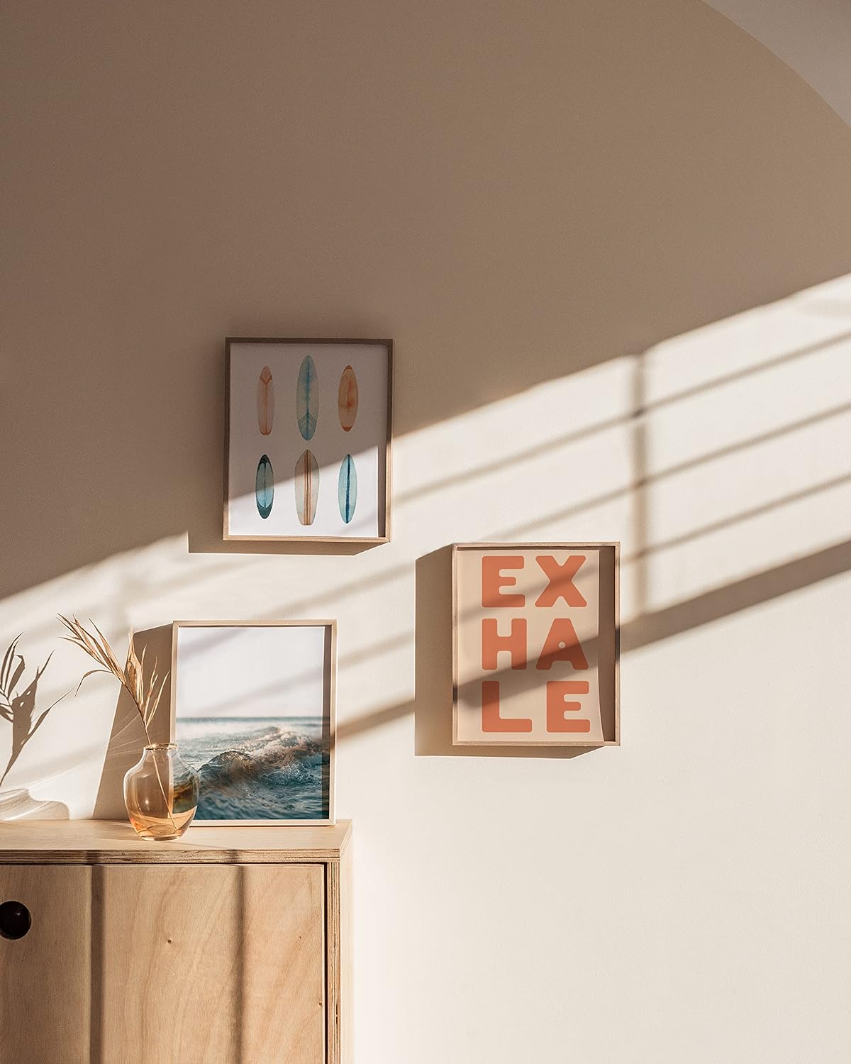 HAUS AND HUES Beige Wood Oak 8x10 Picture Frame, Set of 3 - Modern Wood Wall Art Display