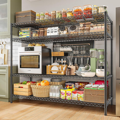 REIBII 2560LBS Storage Shelves 55.5"W Metal Shelving Unit 4 Tier Wire Shelving Commercial
