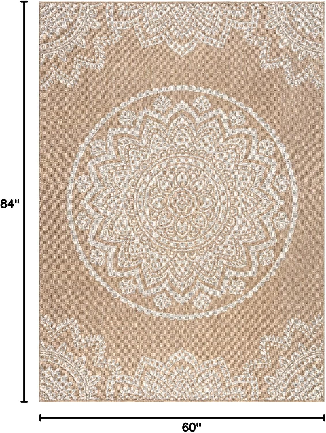 CAMILSON Outdoor Rug 5x7 Modern Area Rugs for Indoor and Outdoor Patios and Porches - Waterproof