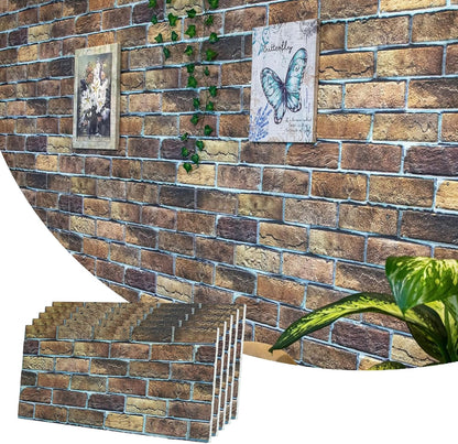 Dundee Deco 3D Wall Panels Faux Brick - Cladding, Brown Beige Stone Look Wall Paneling, Styrofoam