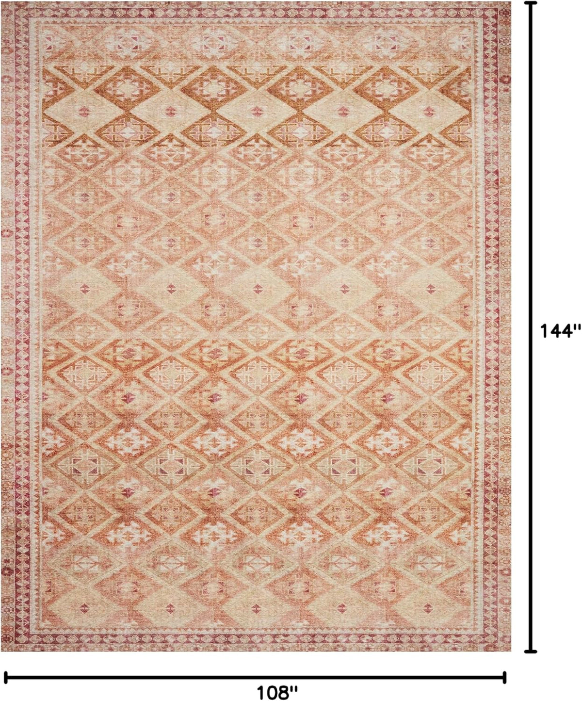 Loloi Layla Collection LAY-16 Natural/Spice 9'-0" x 12'-0" .13" Thick Area Rug, Soft, Durable