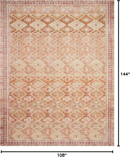 Loloi Layla Collection LAY-16 Natural/Spice 9'-0" x 12'-0" .13" Thick Area Rug, Soft, Durable