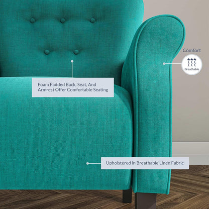 BELLEZE Modern Accent Chair for Living Room, High Back Armchair with Wooden Legs, Upholstered