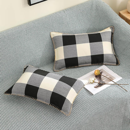 decorUhome Buffalo Plaid Check Throw Pillow Covers 12x20 Set of 2, Outdoor Lumbar Decorative