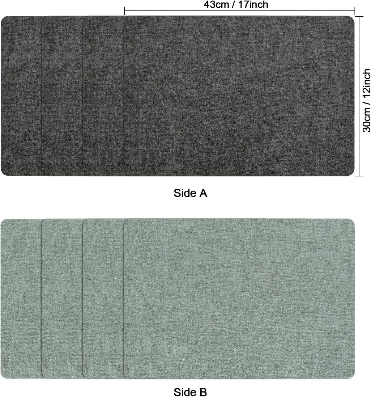 Myir JUN Dual Sided Faux Leather Placemats Set of 8 for Indoor Outdoor Dining Tables, Square