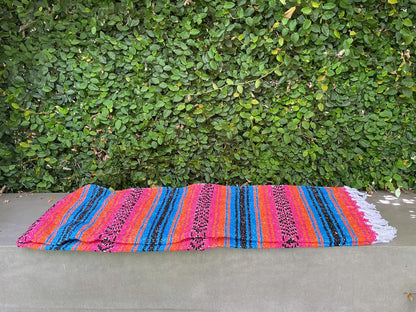 Del Mex Classic Mexican Blanket, Large Authentic Woven Falsa Throw (70"x50"), Artisan Southwest