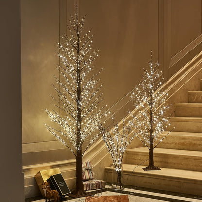 Fudios Lighted Alpine Tree Brown Willow 6FT 810 LED Fairy Lights,Artificial Winter Twig Trees Plug