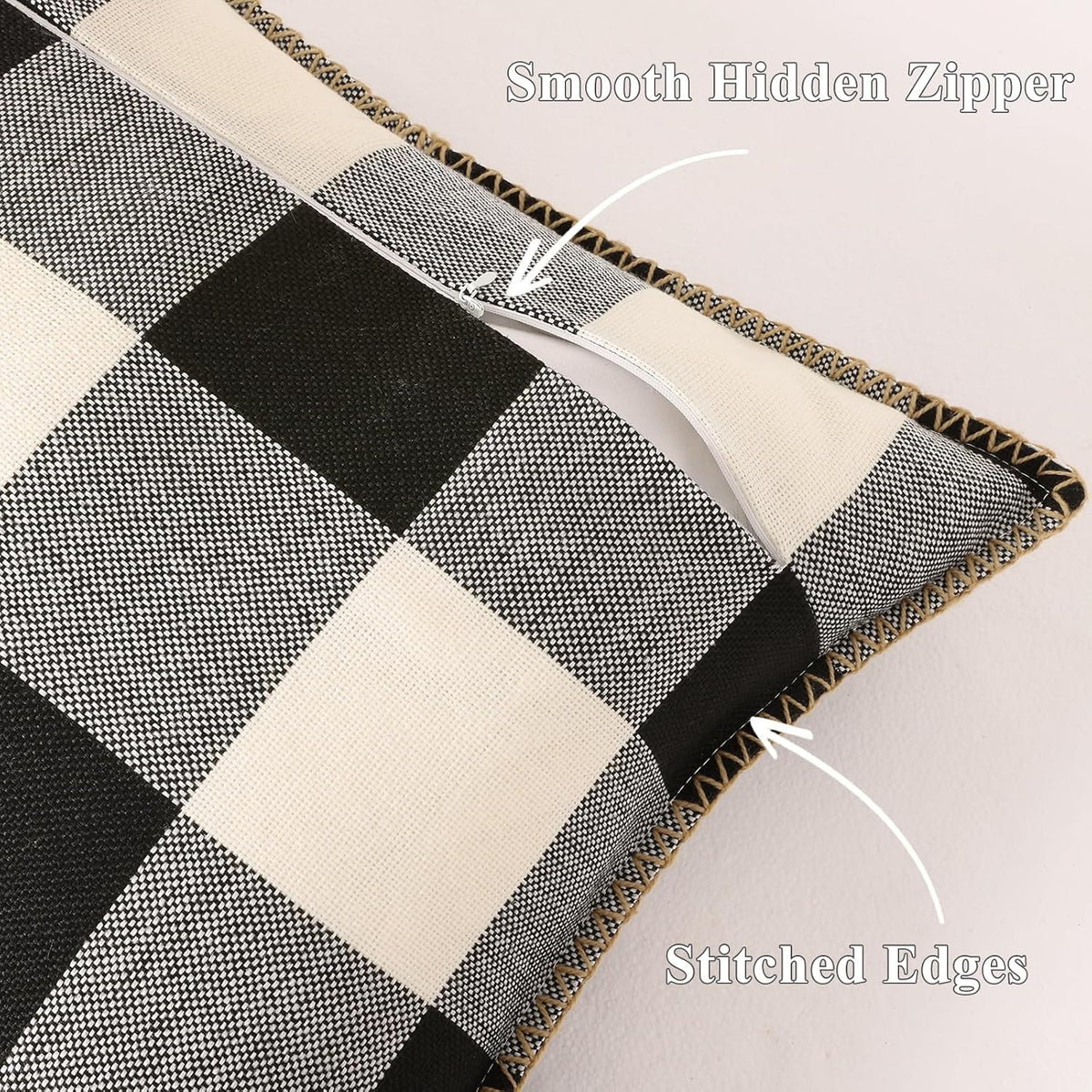 decorUhome Buffalo Plaid Check Throw Pillow Covers 16x16 Set of 2, Outdoor Decorative Farmhouse