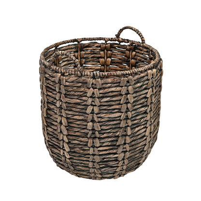 happimess Laurel Hand-Woven Abaca Storage Basket 19", Brown