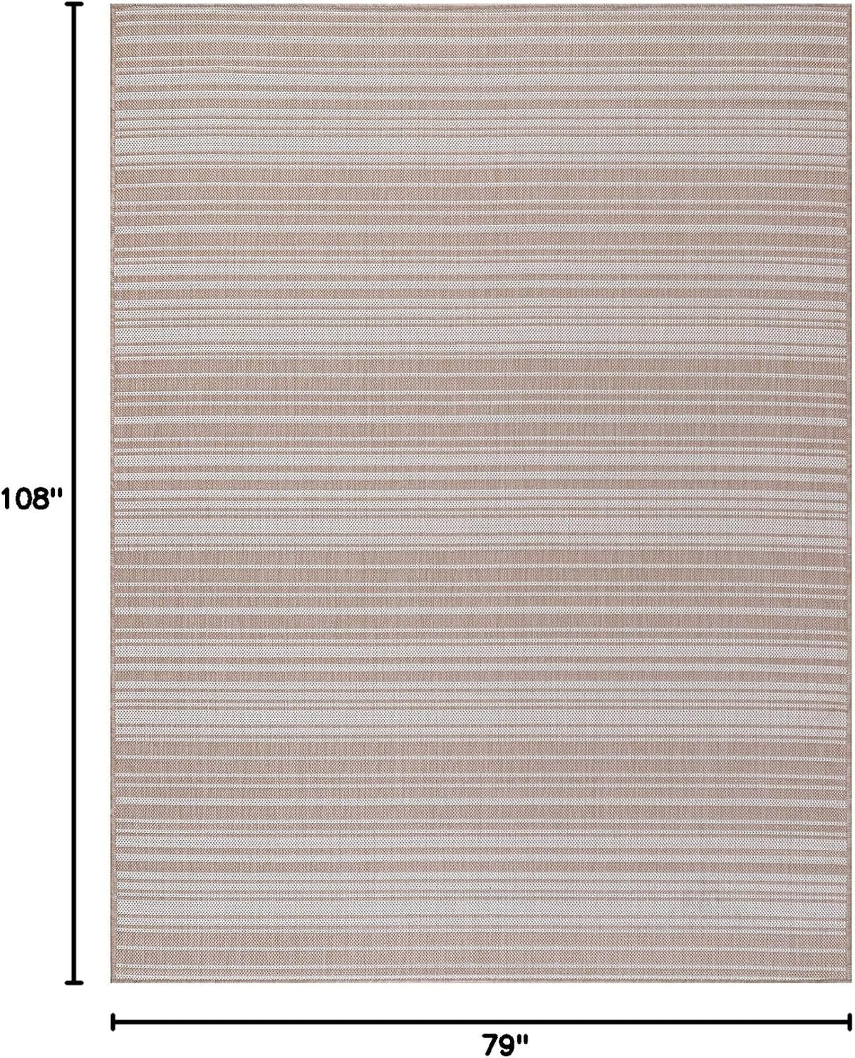 Stripe Outdoor Rug 6x9 Washable Outside Carpet for Indoor Patio Porch Waterproof Easy Cleaning Non