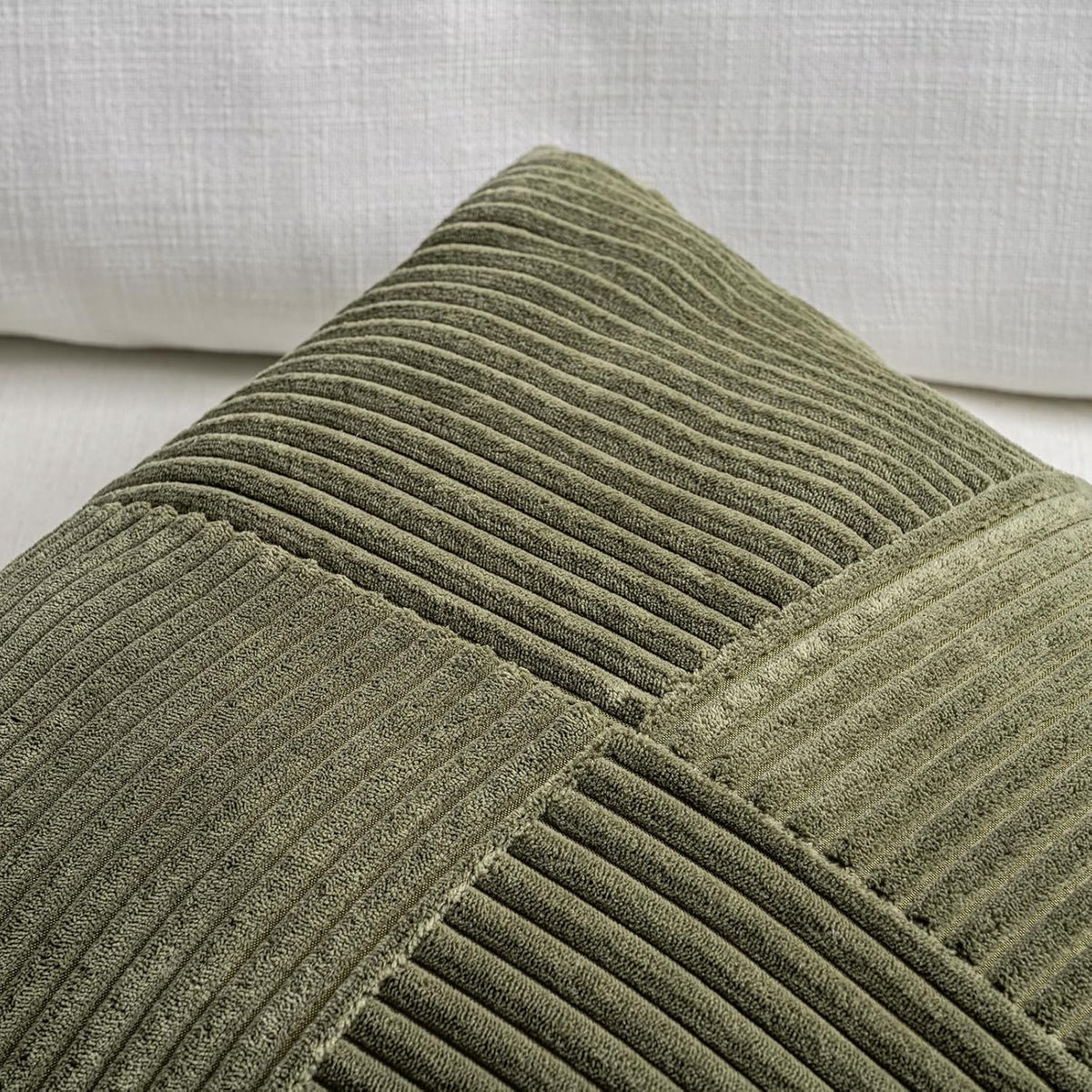 Fancy Homi Set of 2 Olive Green Boho Long Lumbar Body Decorative Throw Pillow Cover 14x36 Inch for