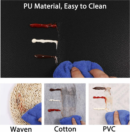 Set of 6 Faux Leather Placemats, PU Table Mats, Waterproof, Stain Resistant, Heat Resistant