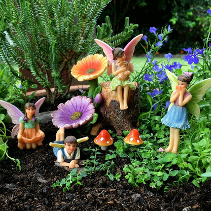 PRETMANNS Fairies for Fairy Garden - Colorful Accessories Kit for an Indoor or Outdoor Miniature