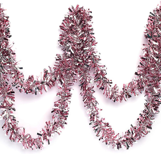 Anderson's Light Pink & Silver Sparkle Glitter Metallic Tinsel Twist for Trailer Or Golf Cart, 4