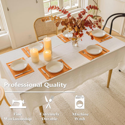 Home Brilliant Cloth Placemats Set of 4 Heat Resistant Fall Dining Table Place Mats for Kitchen