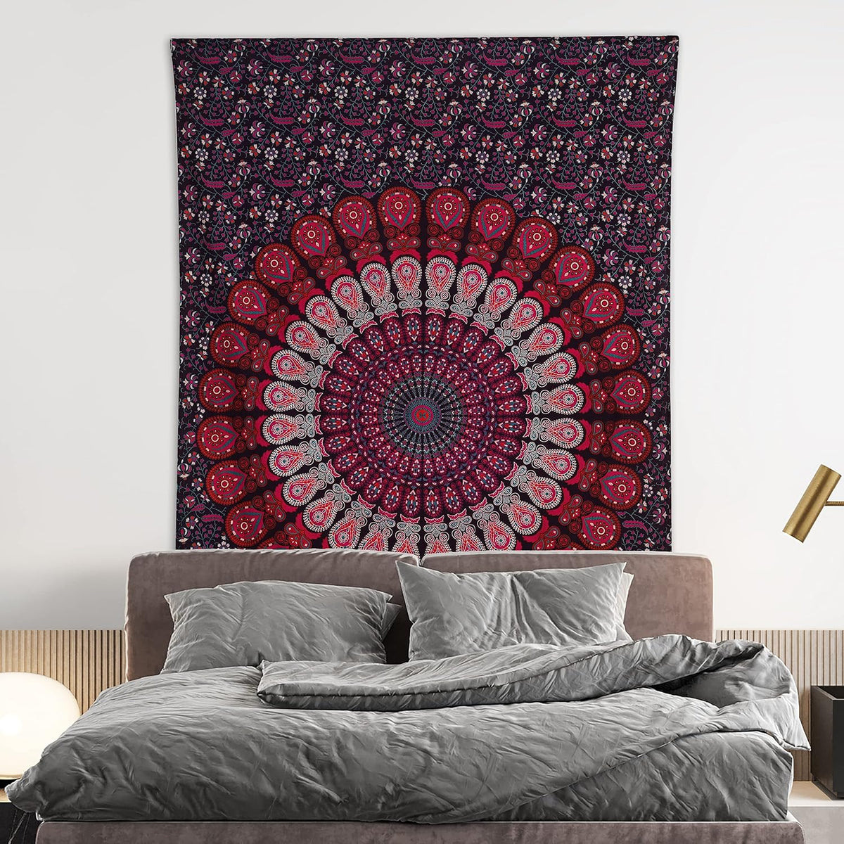 Bless International Handmade Indian hippie Bohemian Psychedelic Peacock Mandala Wall hanging