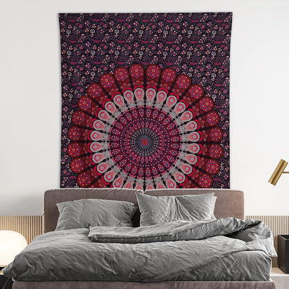 Bless International Handmade Indian hippie Bohemian Psychedelic Peacock Mandala Wall hanging