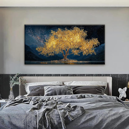 Tsomzxng Canvas Wall Art Decor Modern Large Wall Art For Living Room 29 X 58 Inches Gold Tree Of