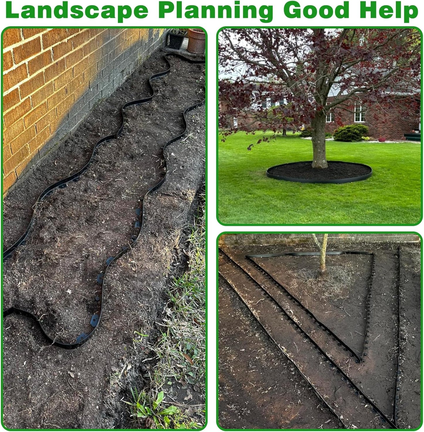Garden Edging Border,Plastic Edging for Landscaping,Flower Bed, Paver and Lawn Edging Border