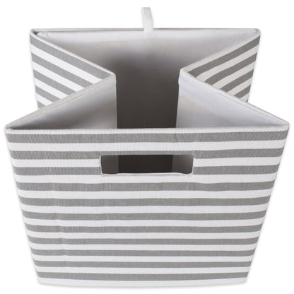 DII Collapsible Polyester Storage Cube, Pinstripe, Gray, Large