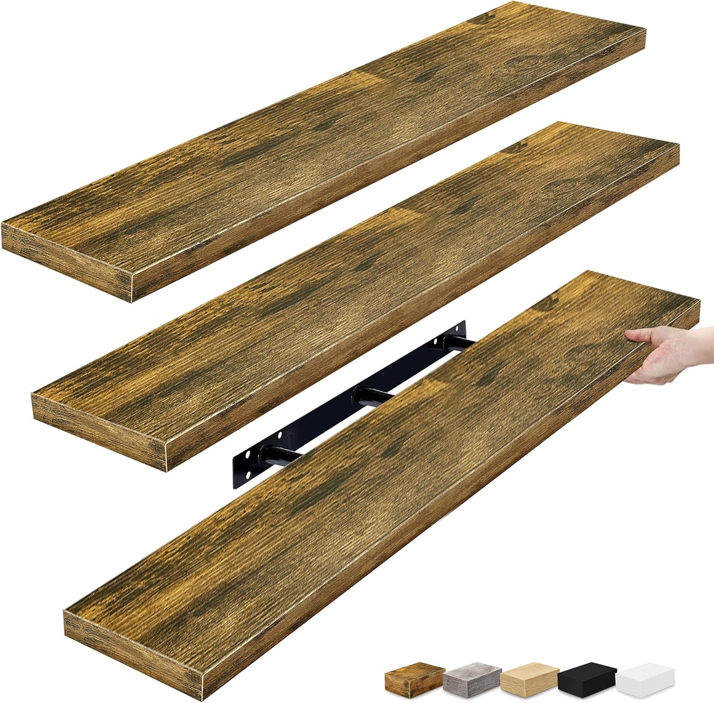 Sorbus Floating Shelves for Wall - 48 Inch Long Bathroom Shelves, Wall Decor for Bedroom, Kitchen