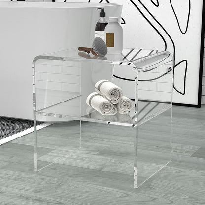 ONELUX 1626 Acrylic Bedside nightstand with Additional Shelf,Lucite Occasional Sofa Tables, Clear