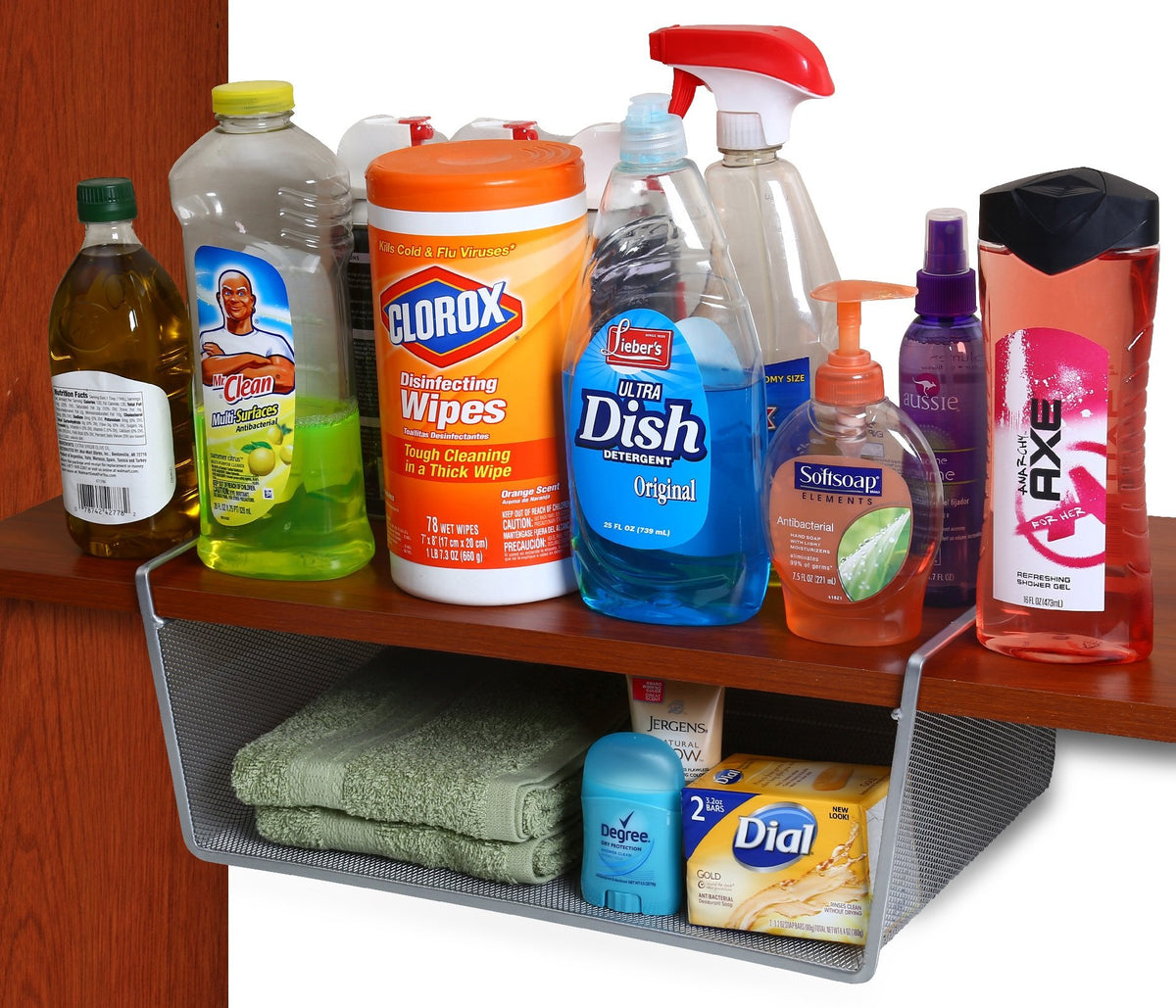 YBM Home Under Shelf Basket - Mesh Stainless Steel Storage Under Cabinet Hanging Basket Rack