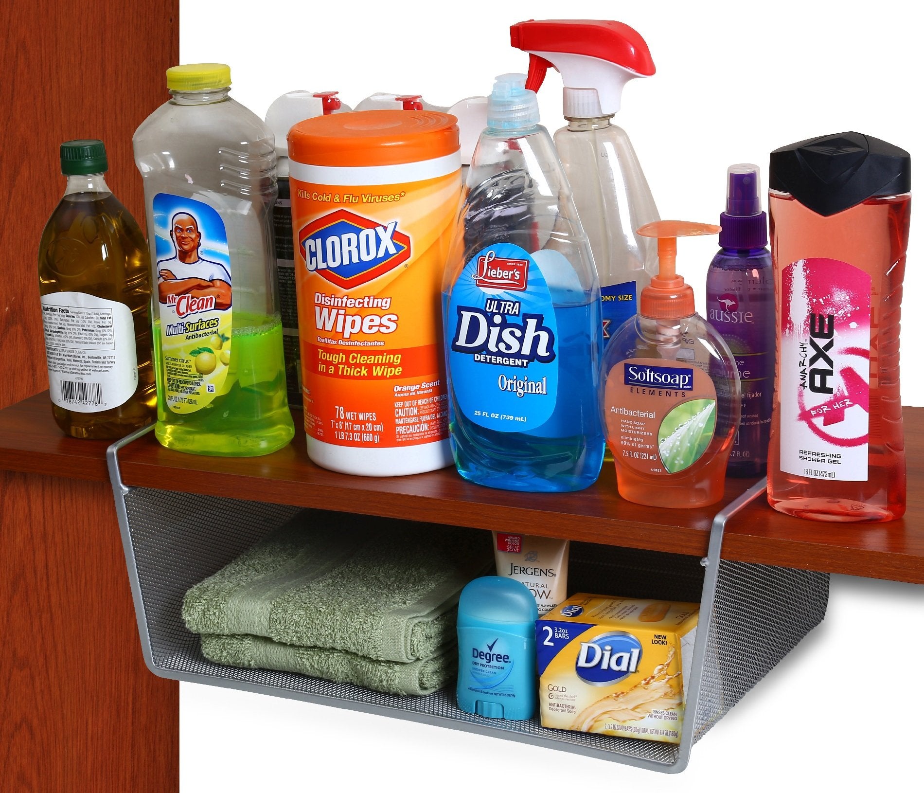 YBM Home Under Shelf Basket - Mesh Stainless Steel Storage Under Cabinet Hanging Basket Rack