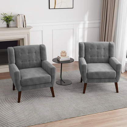 UIXE Accent Chair, Velvet Upholstered Armchair for Living Room, Modern Club Arm Chairs Comfy Single