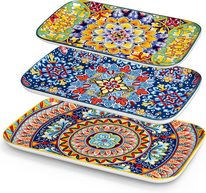vancasso Serving Platters Set of 3, 16"/14"/12" Inch Rectangular Trays - Serving Platter Extra
