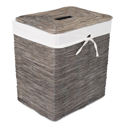 BirdRock Home Rustic Woven Wood Peel Laundry Hamper with Lid | Thin Weave Laundry Basket |