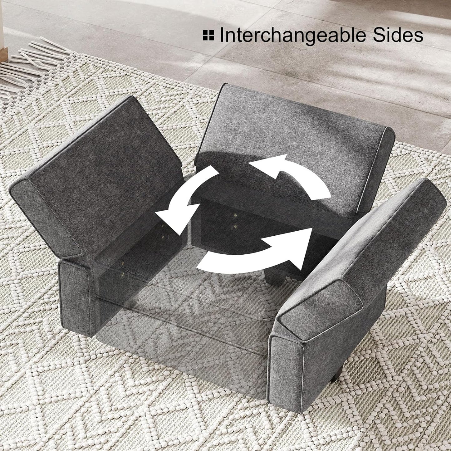 Bellfin Modular Sectional Sleeper Sofa Convertible Sofas with Storage Ottomans Small Sectional